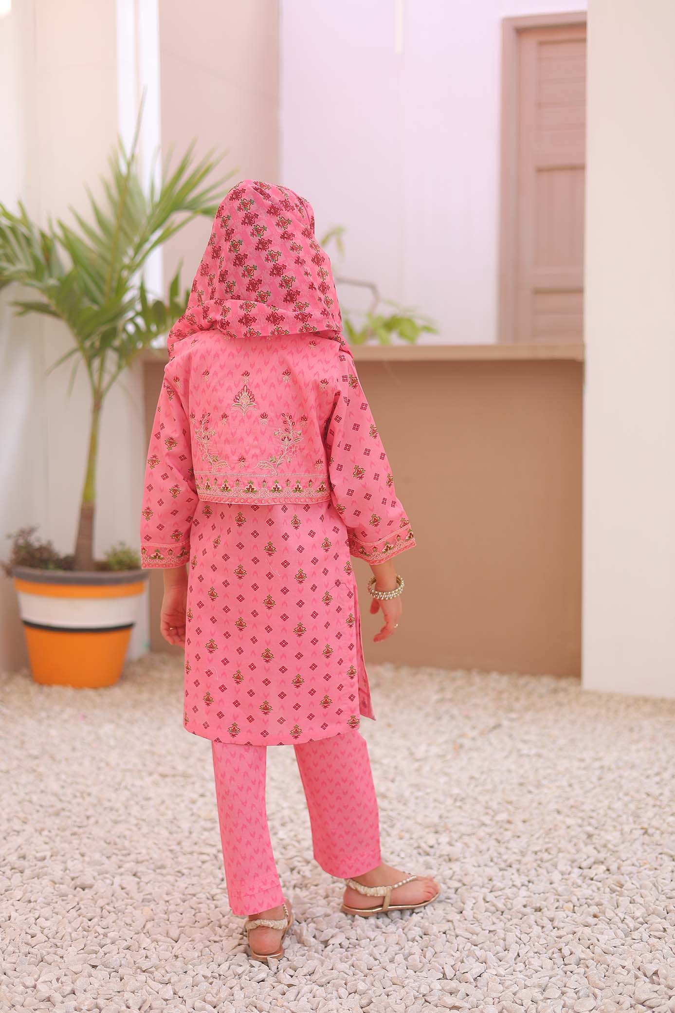 Girl embroidered stitched Kurta suits