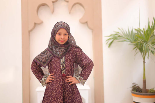 Girl embroidered stitched Kurta suits