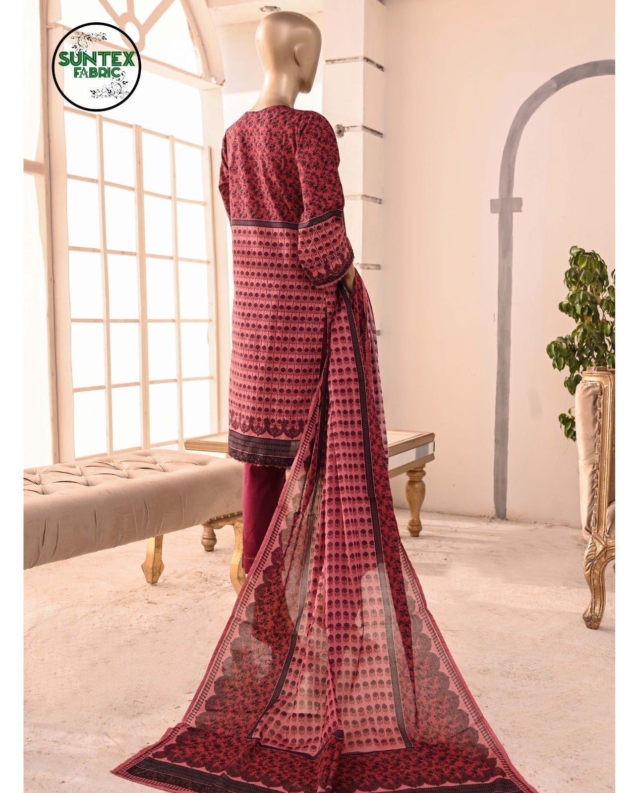 Woman Printed Lawn Stitch Shirt (Kurti) with Dupatta & Trouser