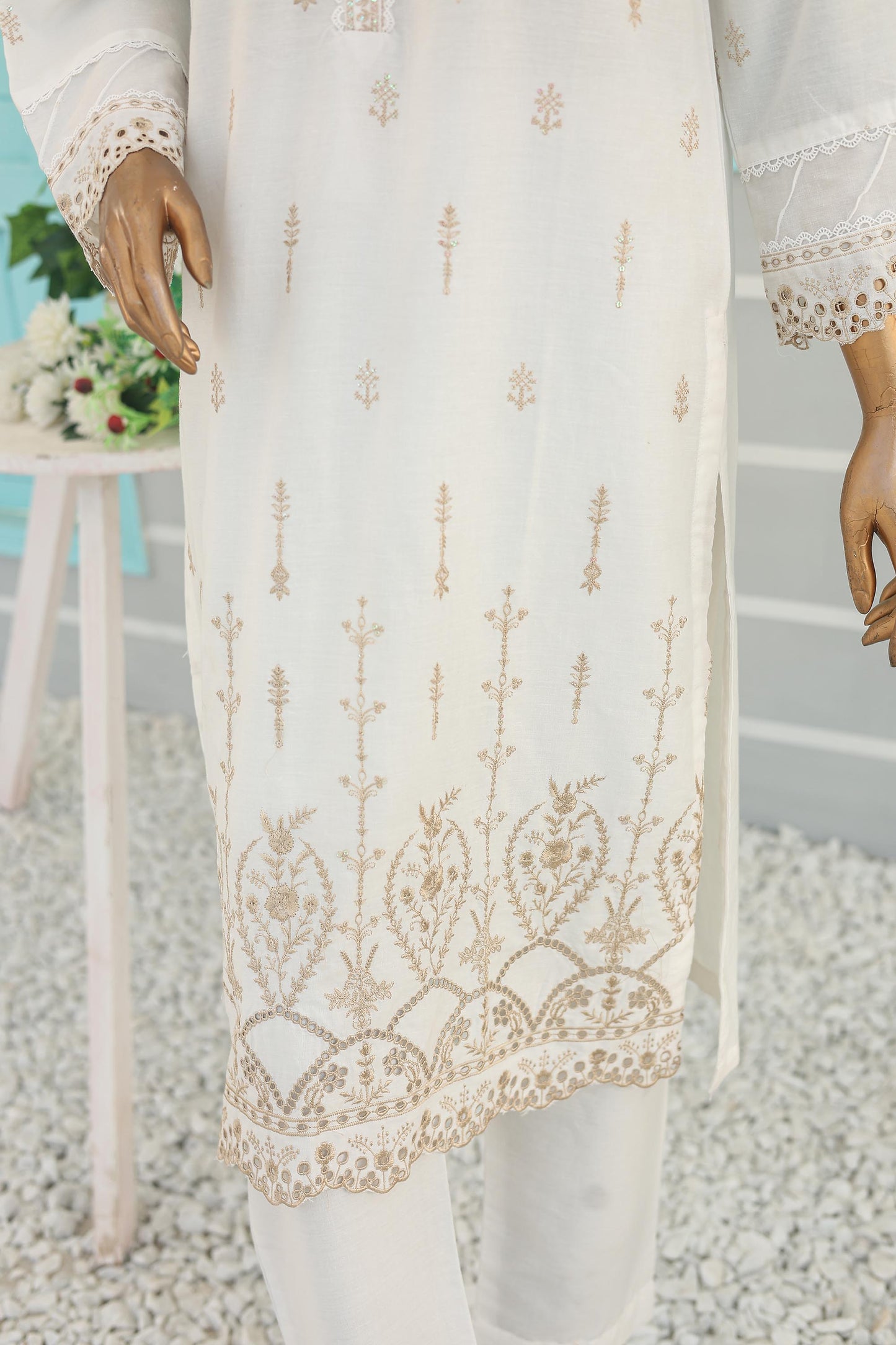 CO-ORDS - Chikan Kaari - White