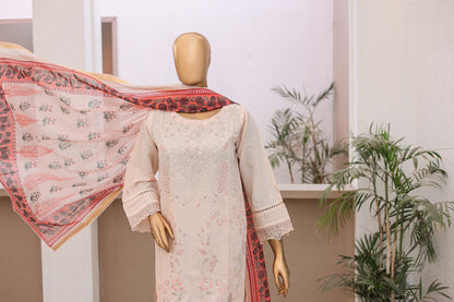 3 PC – Peach - Festive Embroidered