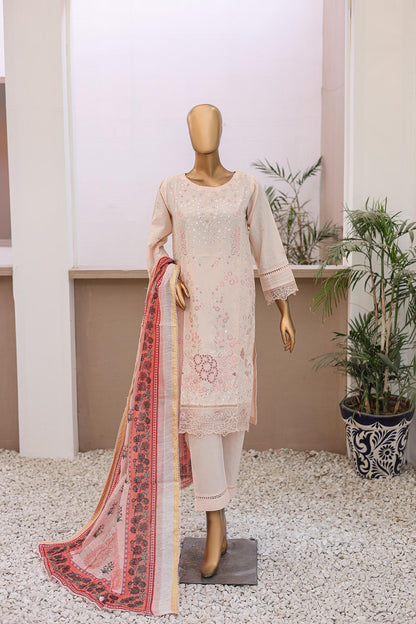 3 PC – Peach - Festive Embroidered