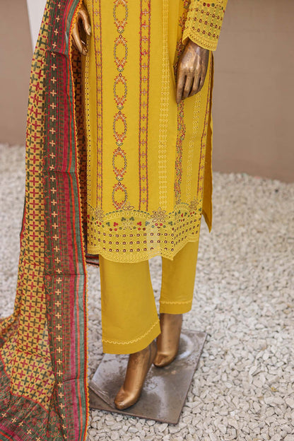 3 PC – Yellow - Festive Embroidered