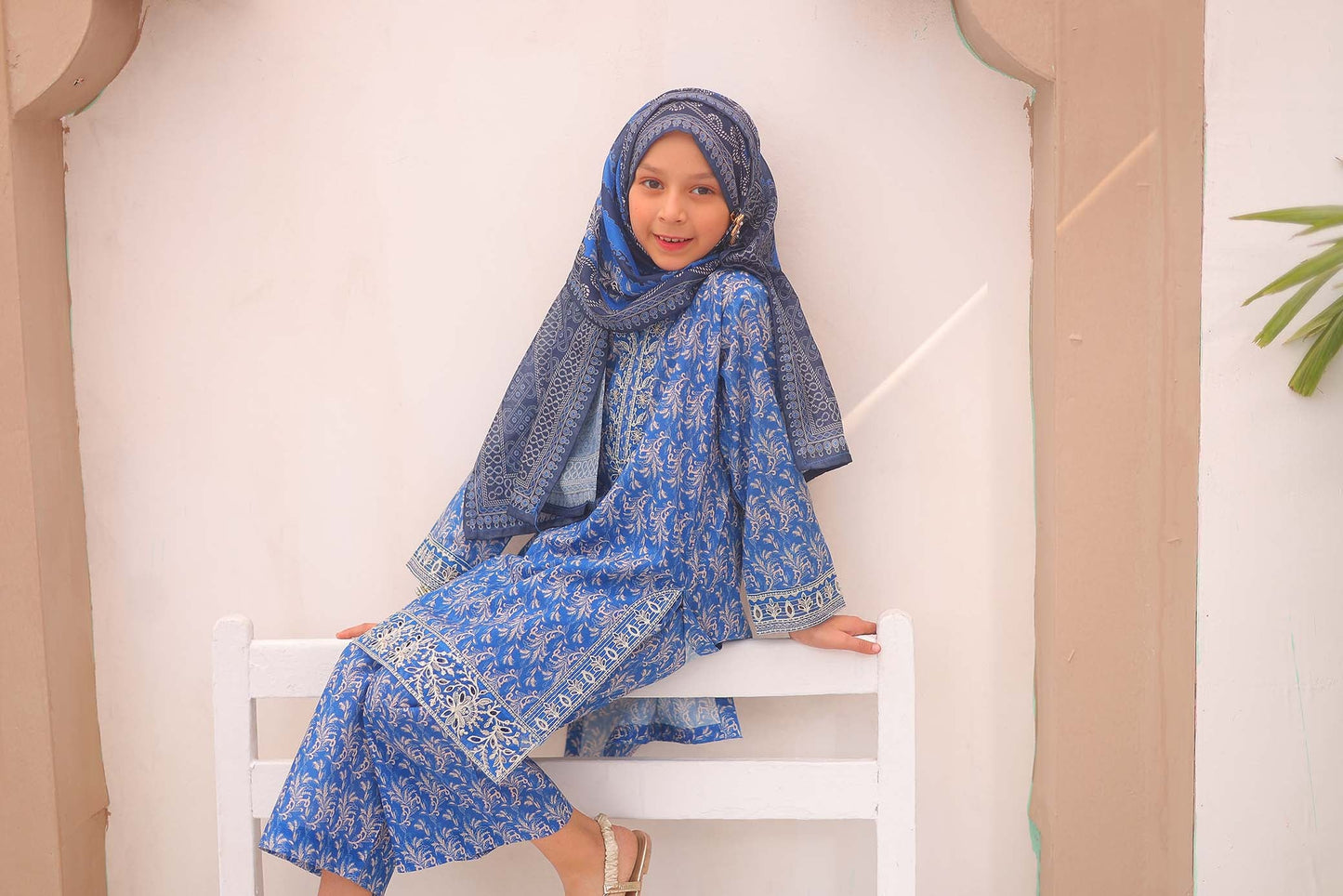 Girl embroidered stitched Kurta suits