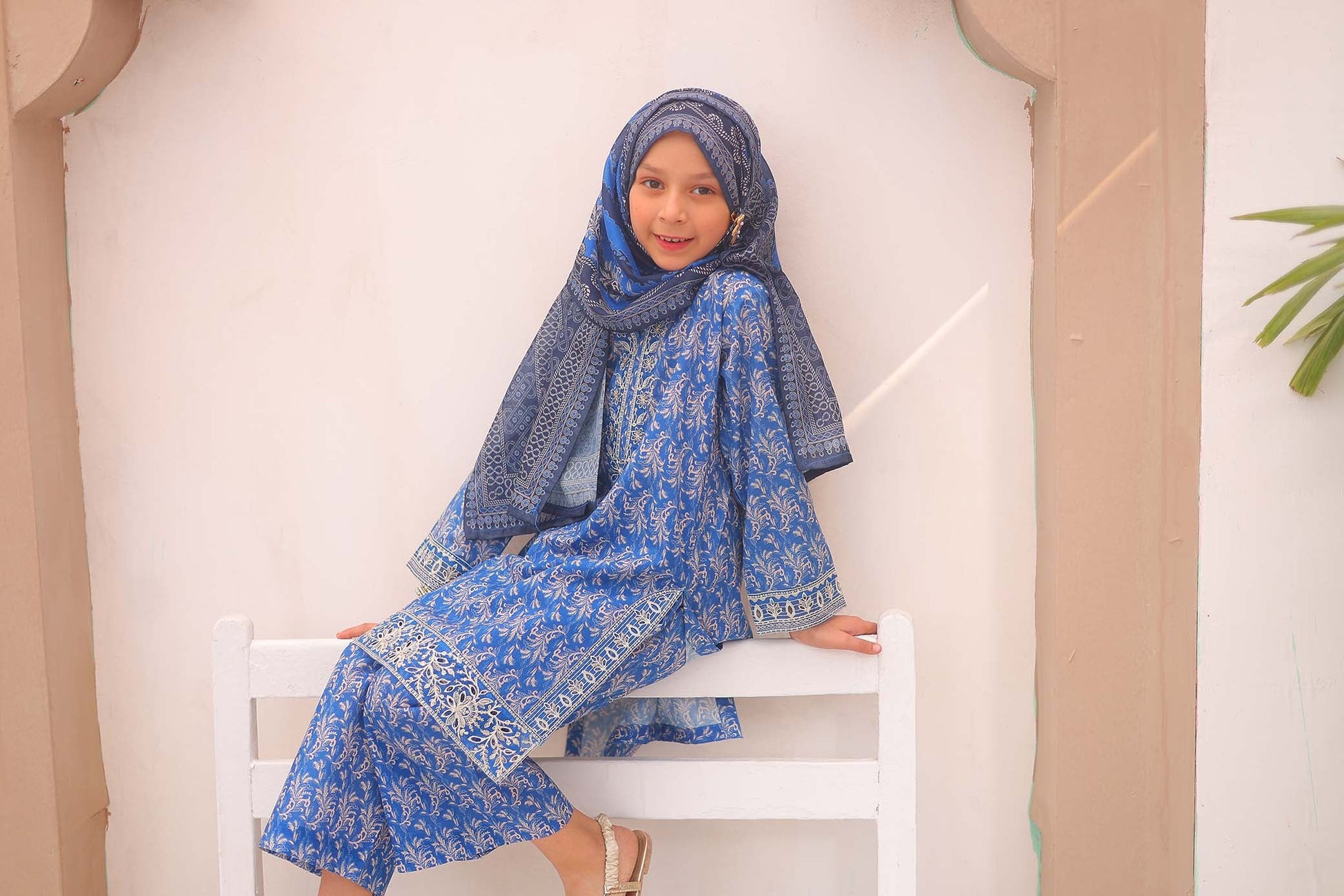 Girl embroidered stitched Kurta suits