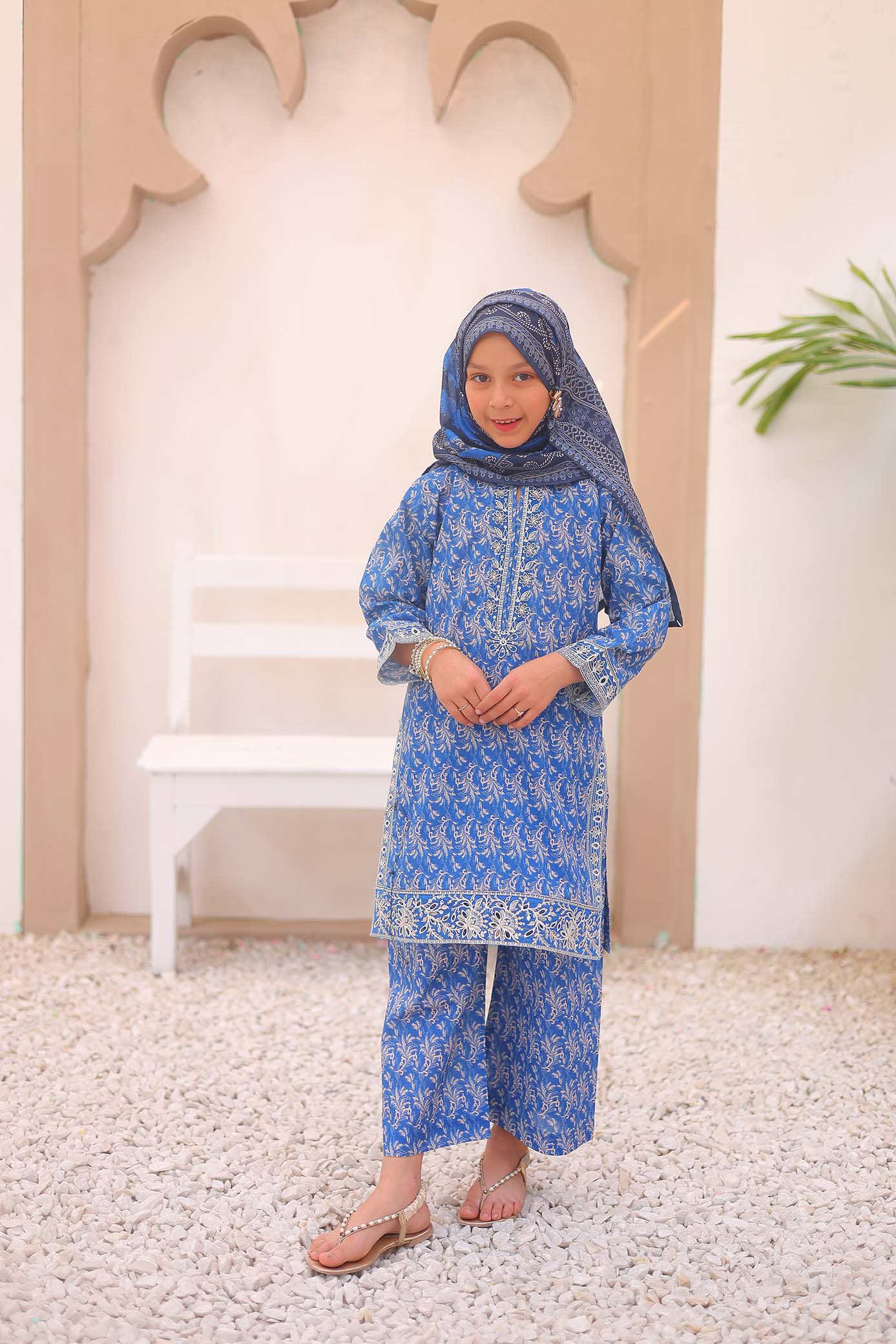 Girl embroidered stitched Kurta suits