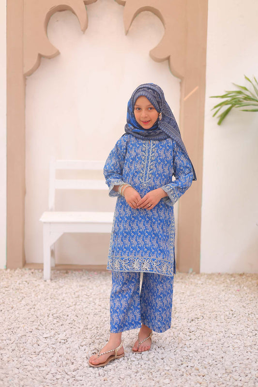 Girl embroidered stitched Kurta suits