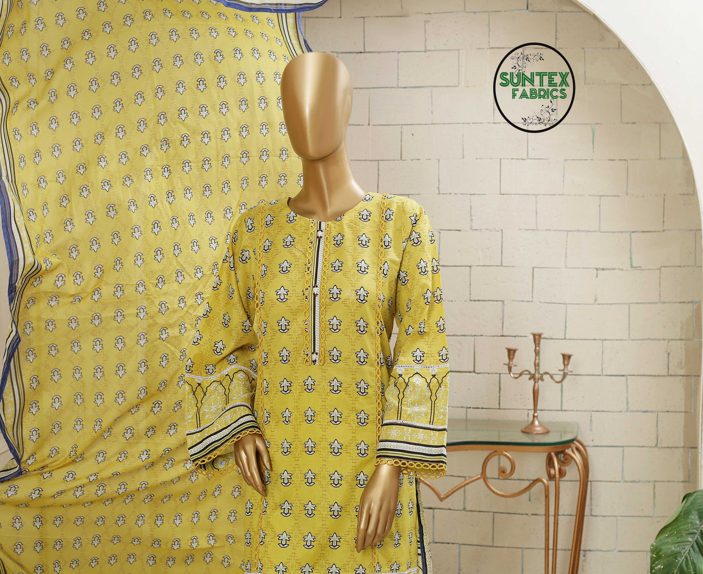 Woman Printed Lawn Stitch Shirt (Kurti) with Dupatta & Trouser