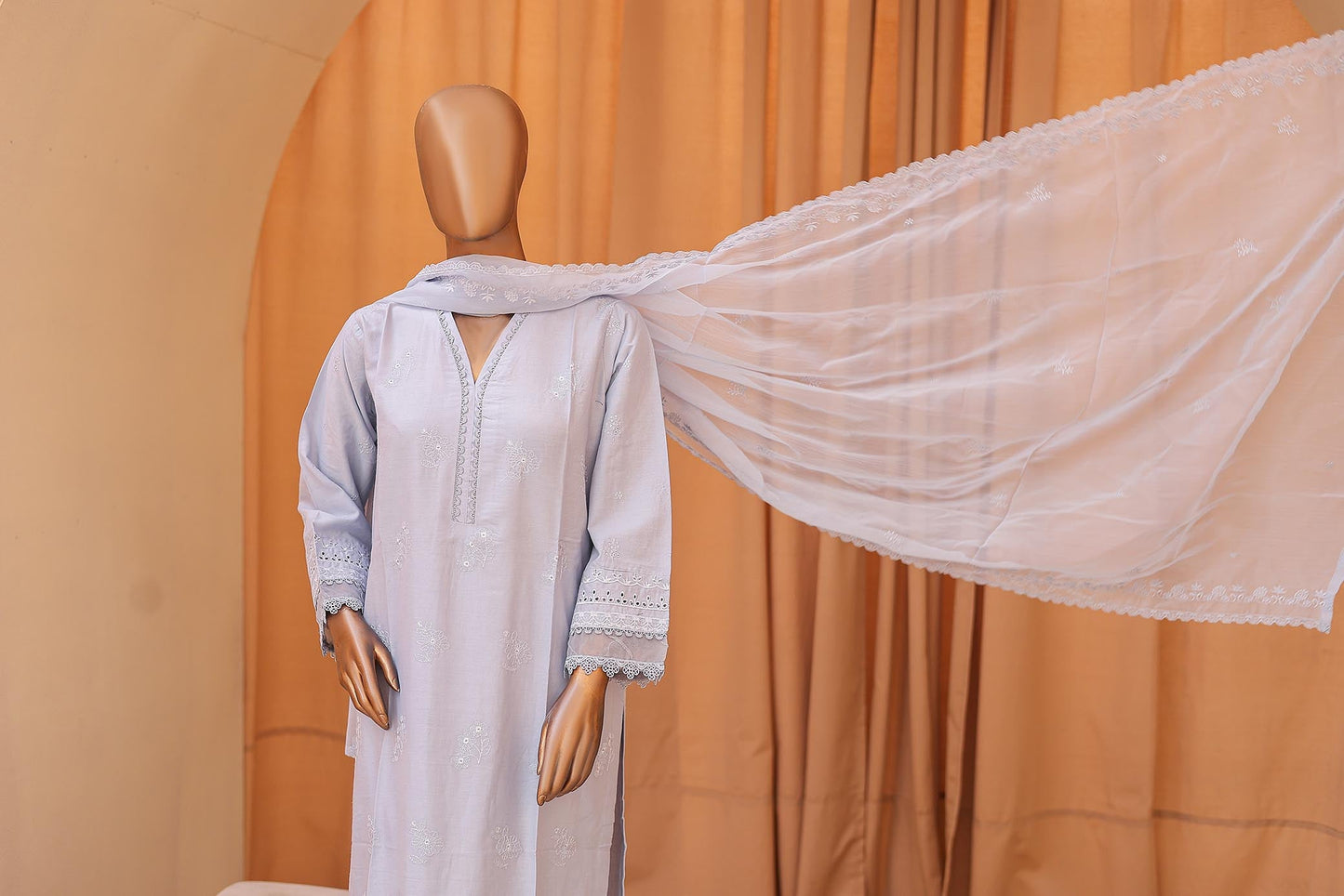 Woman Dyed Chikankari  embroidered  stitched suit kurta sets