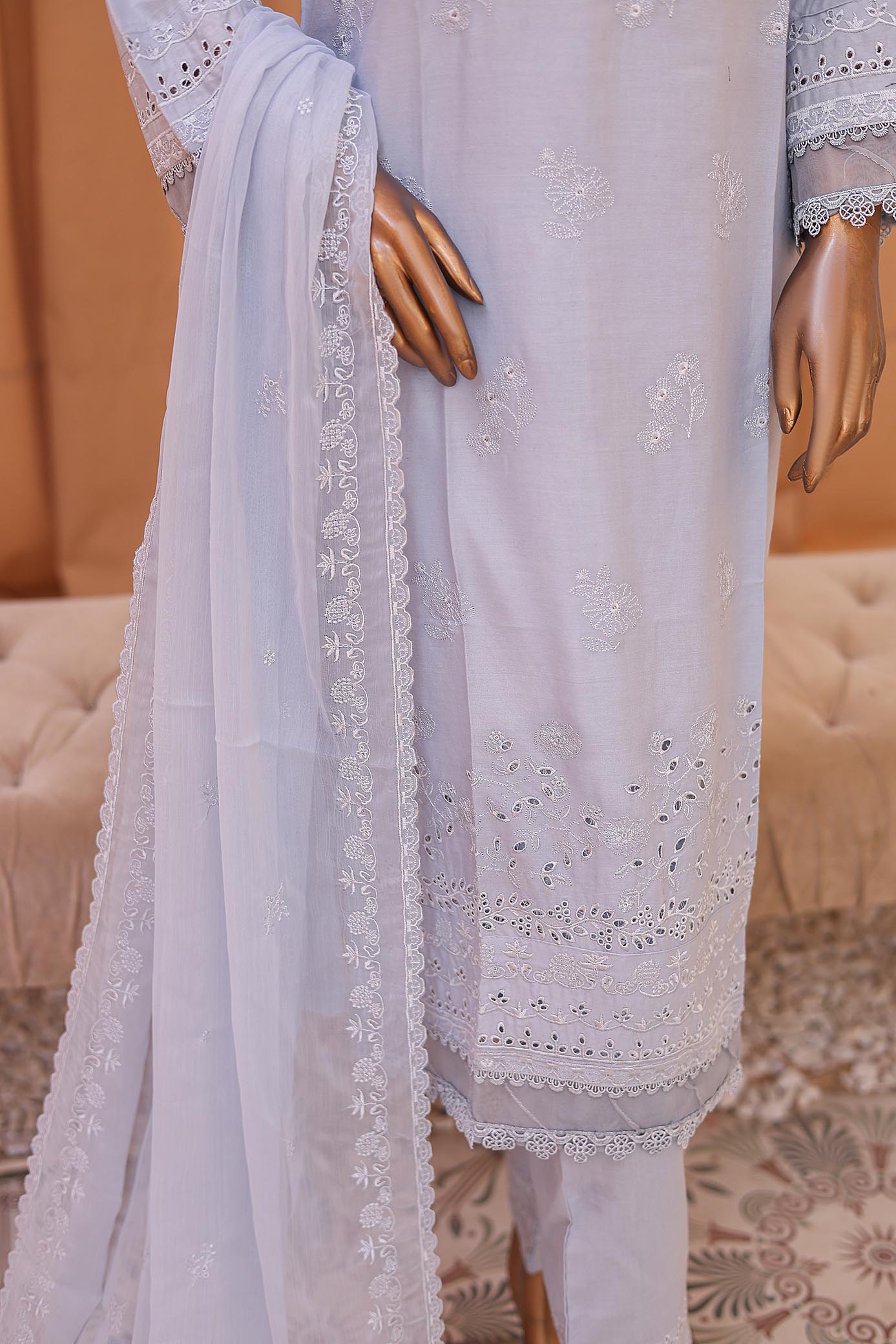 Woman Dyed Chikankari  embroidered  stitched suit kurta sets