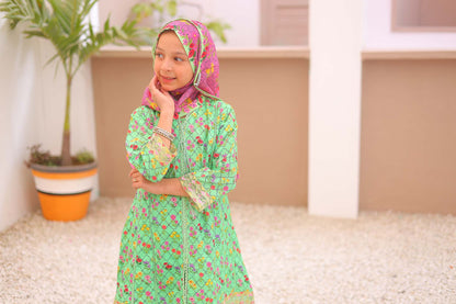 Girl embroidered stitched Kurta suits