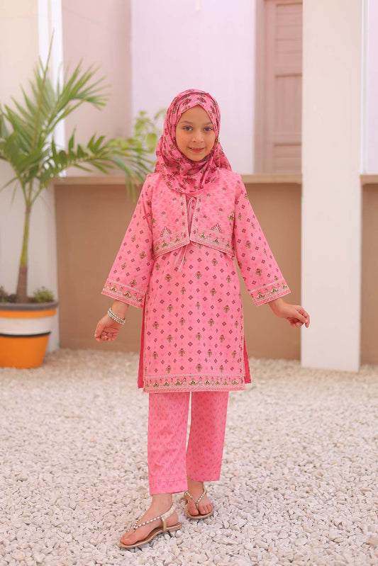Girl embroidered stitched Kurta suits