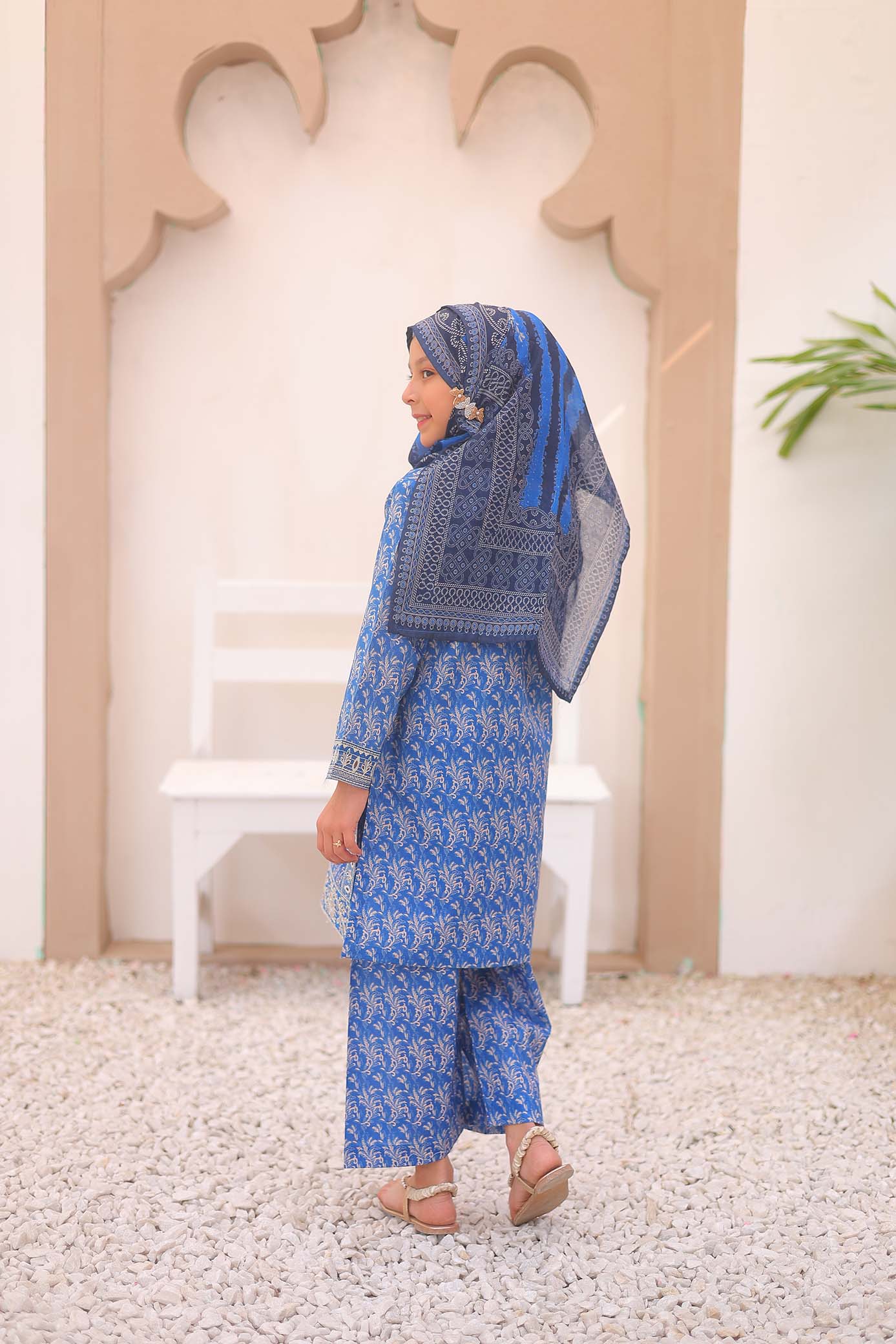 Girl embroidered stitched Kurta suits