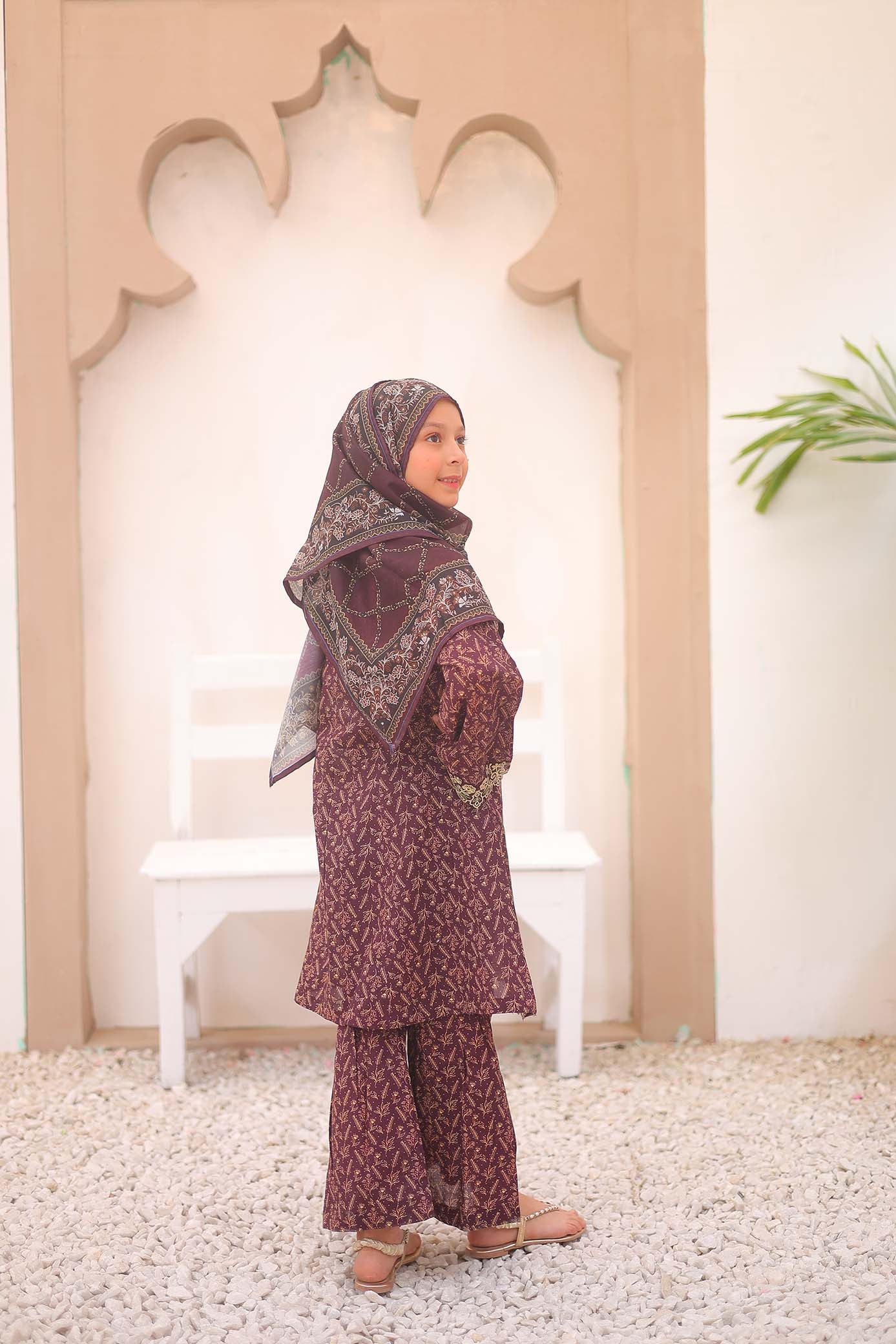 Girl embroidered stitched Kurta suits