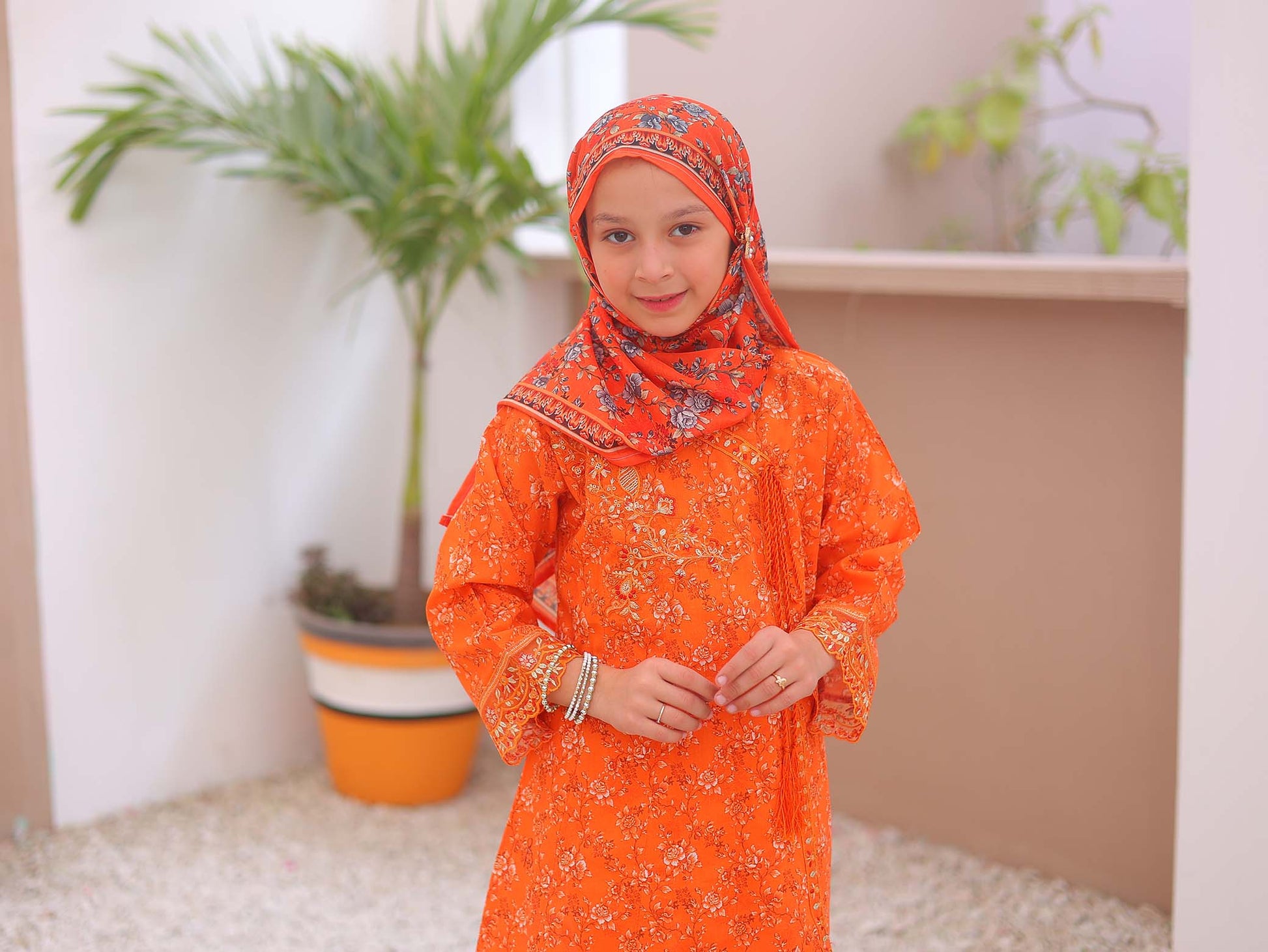 Girl embroidered stitched Kurta suits