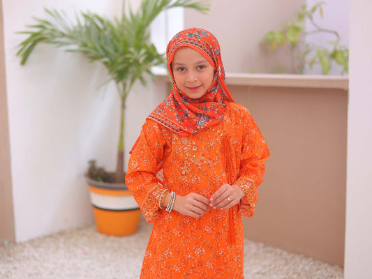 Girl embroidered stitched Kurta suits