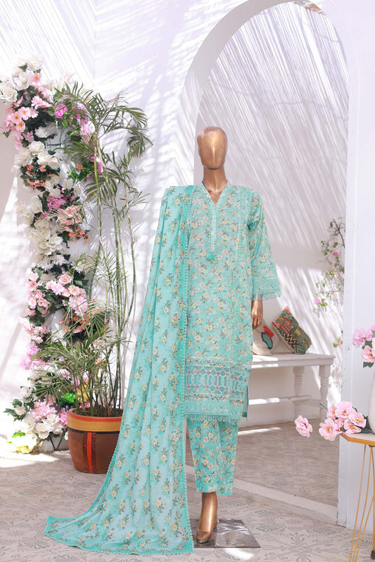 03 PC - TURQUISE - SHIRT - EMBROIDERED