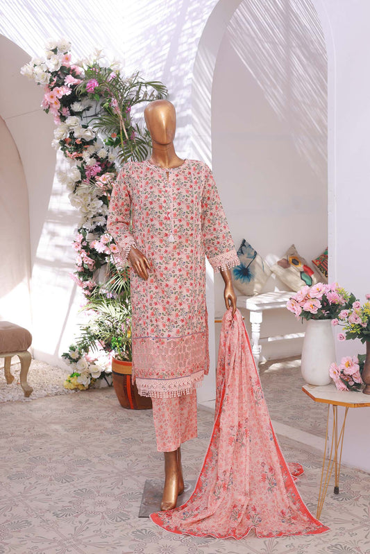 03 PC - PEACH - SHIRT - EMBROIDERED